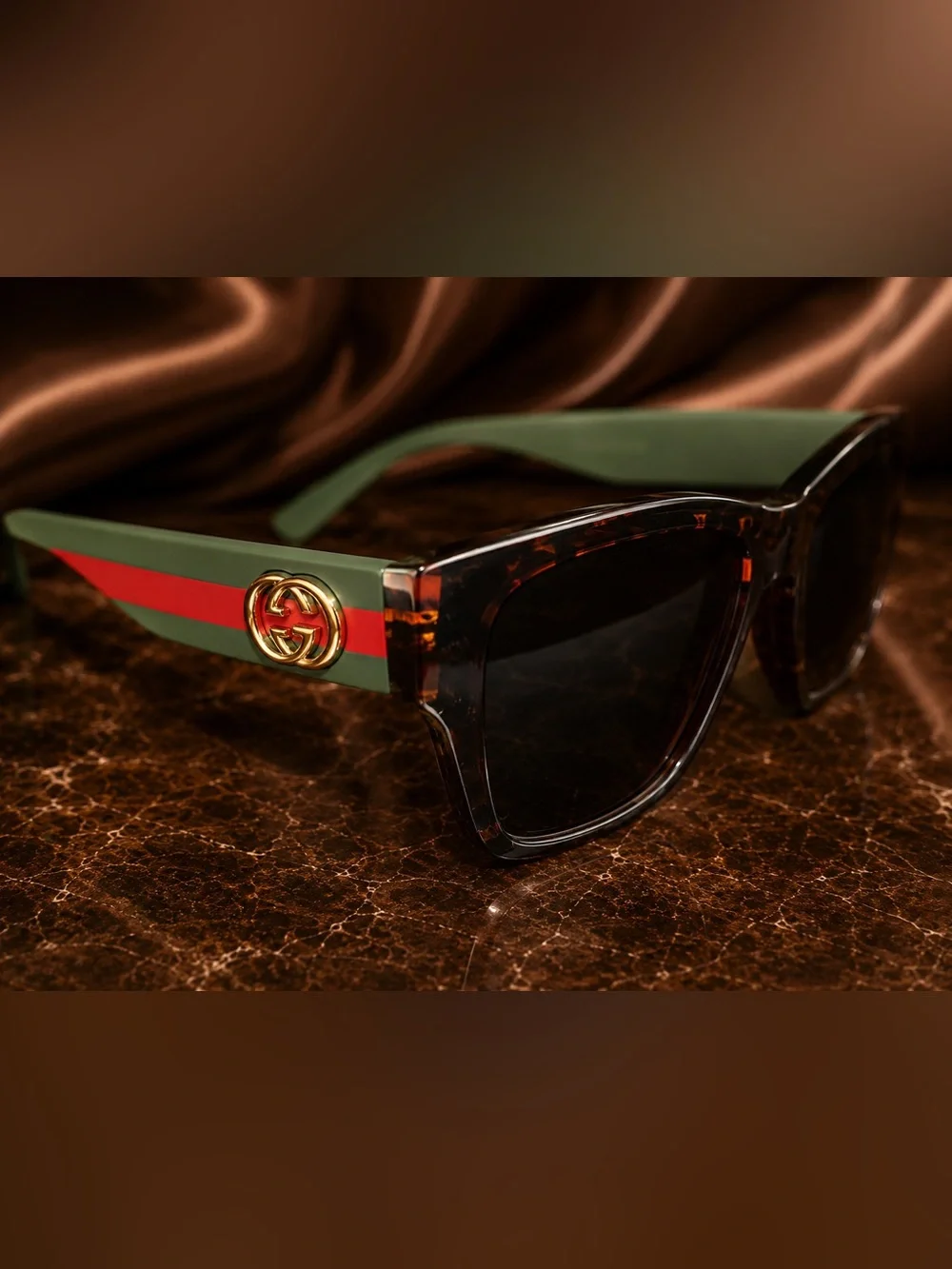 Tortoiseshell Sunglasses with Gold GG Accents